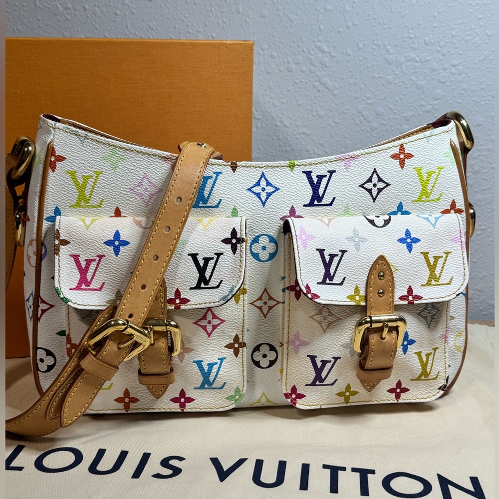Louis Vuitton Lodge GM Multicolor Blanc White Murakami Crossbody All Inclusive